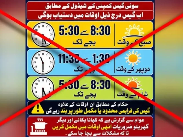 Viral visual of new SSGC gas supply schedule is fake